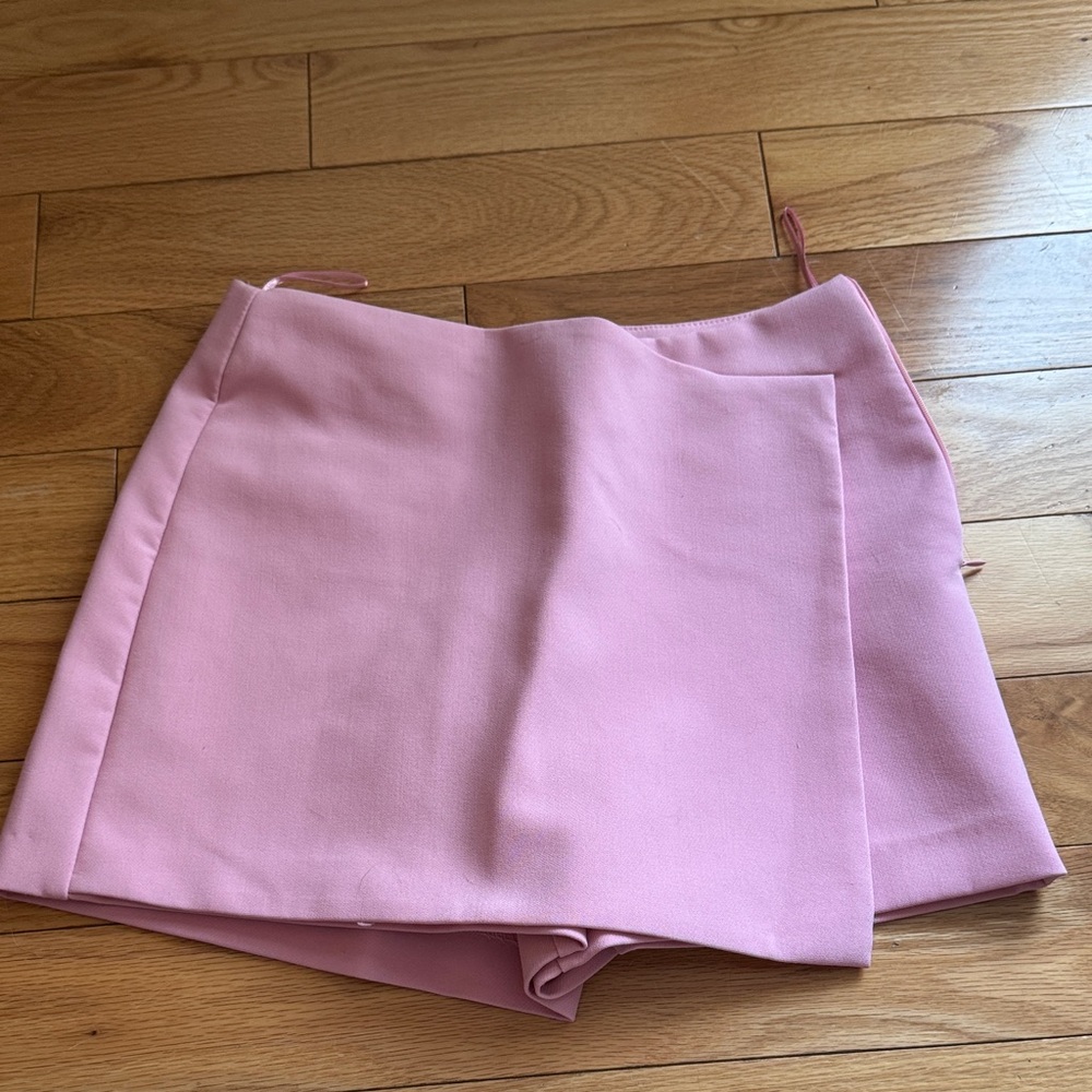 Zara Pink Women's Wrap-Front Skort
